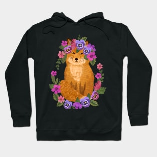 Fox with floral wreath Hoodie